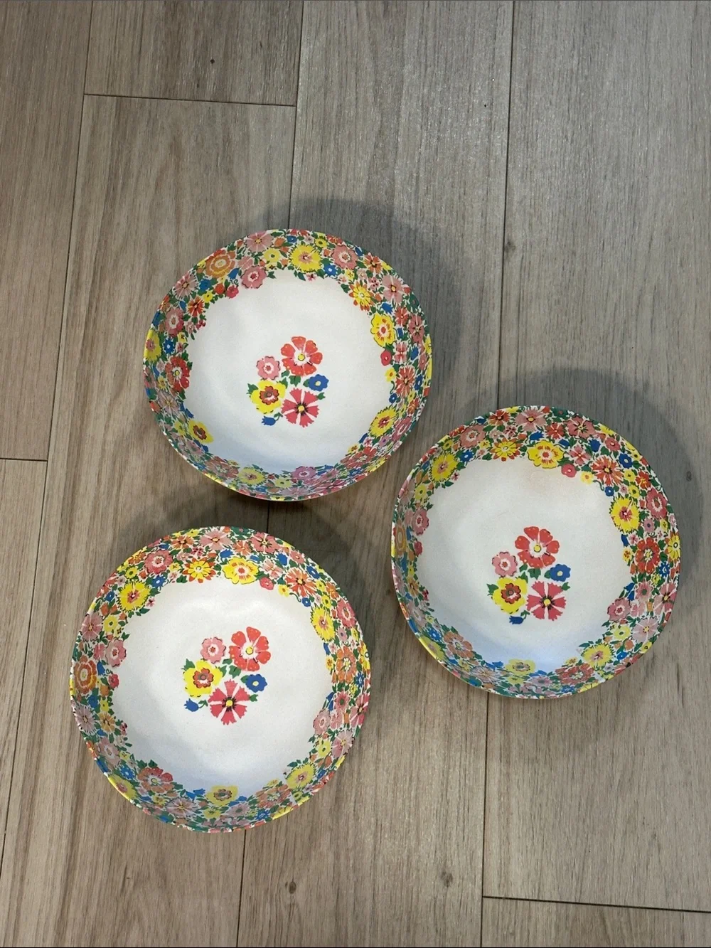Anthropologie Sarah Campbell Bamboo Melamine Bowls - Set of 3